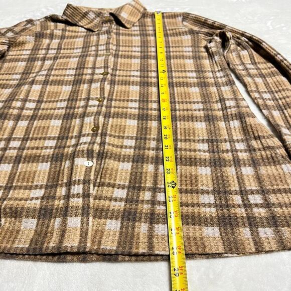 Susan Graver Weekend Cozy Soft Waffled Button Up Women's S Wispy Flare Campfire - Picture 8 of 9